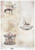Styl Vintage, przetarte kropki, konik, koń na biegunach, karuzela*Vintage style, frayed dots, horse, rocking horse, carousel